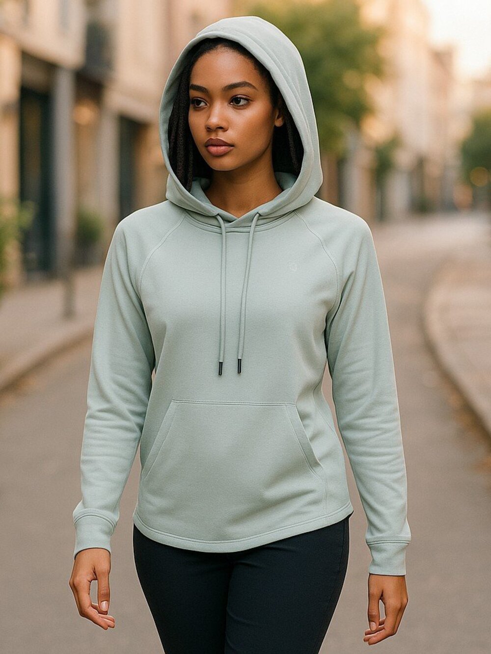 UNDER ARMOUR Light Green Hooded Long Sleeve Top Ladies SM Loose